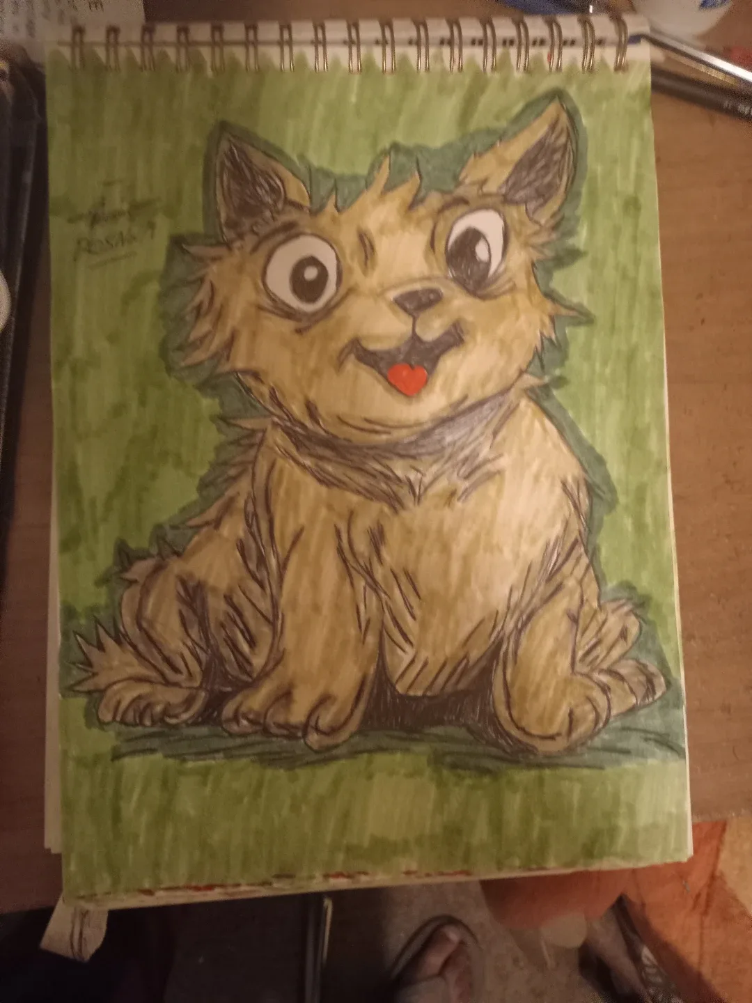 Brown Dog Drawing Illustration by custom Artist Sherwin image indicator(2)