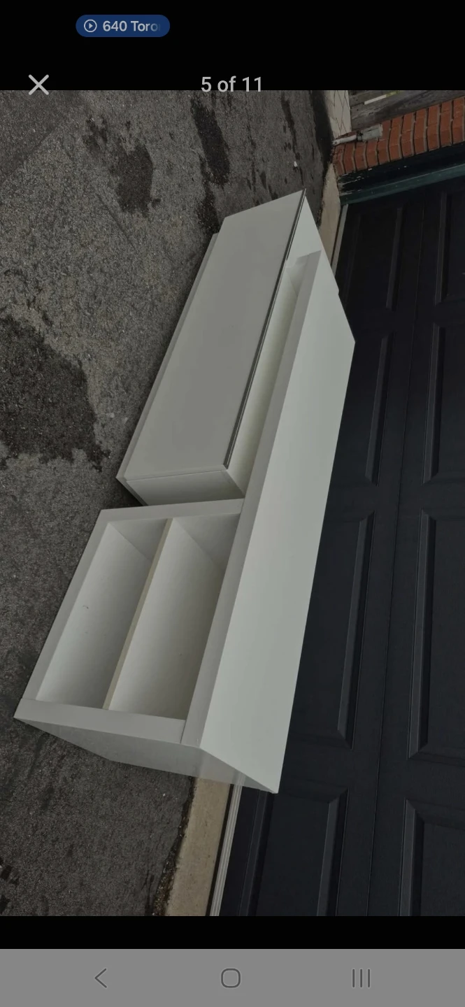 White TV Stand with Storage - photo 3
