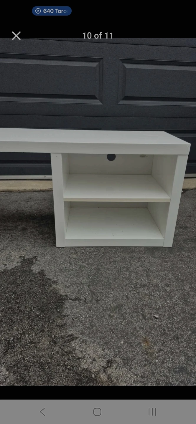 White TV Stand with Storage - photo 5