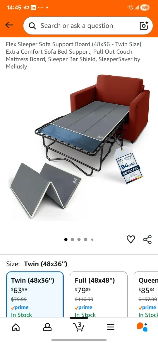 Flex Sleeper Sofa Support Board (Twin)