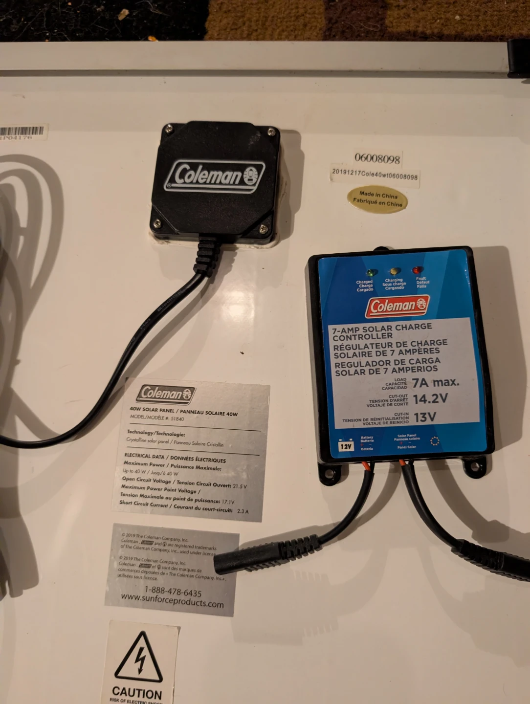 Canada proof flooded battery and  2 Coleman Soller panels - photo 2