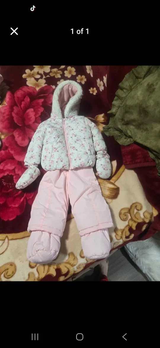 Baby Snowsuit - Pink Floral