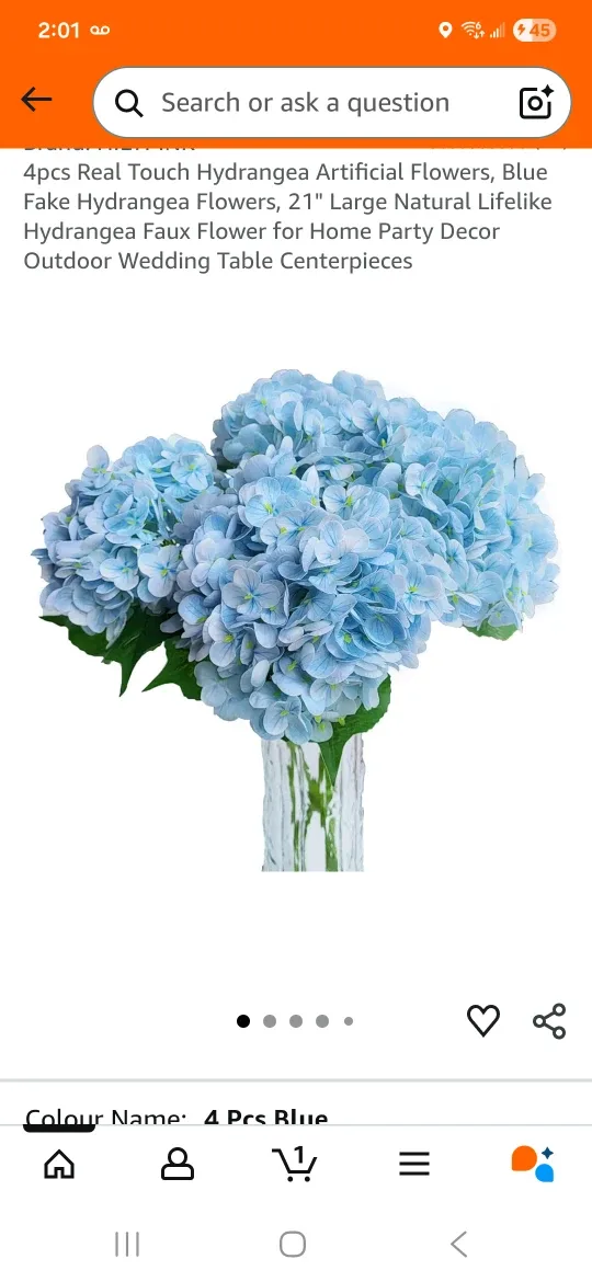2 Box of Blue and 1 Box of white Hydrangea Artificial Flowers
