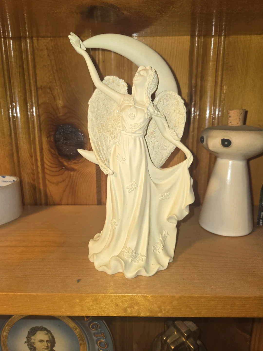 Angel Figurine with Moon
