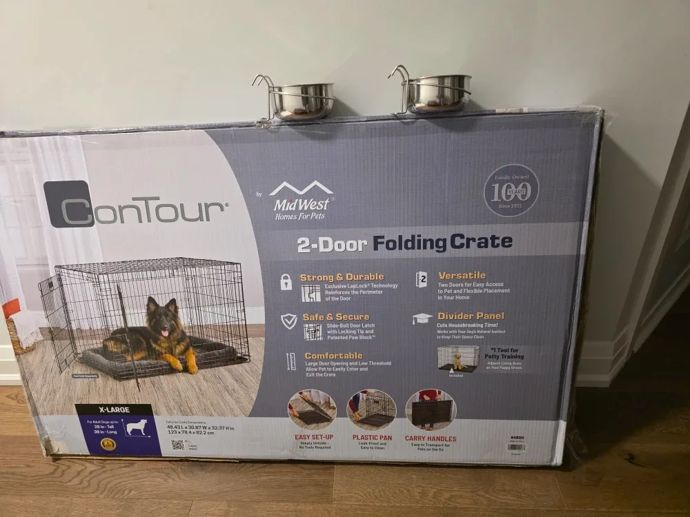 MidWest Contour 2-Door Folding Dog Crate - X-Large