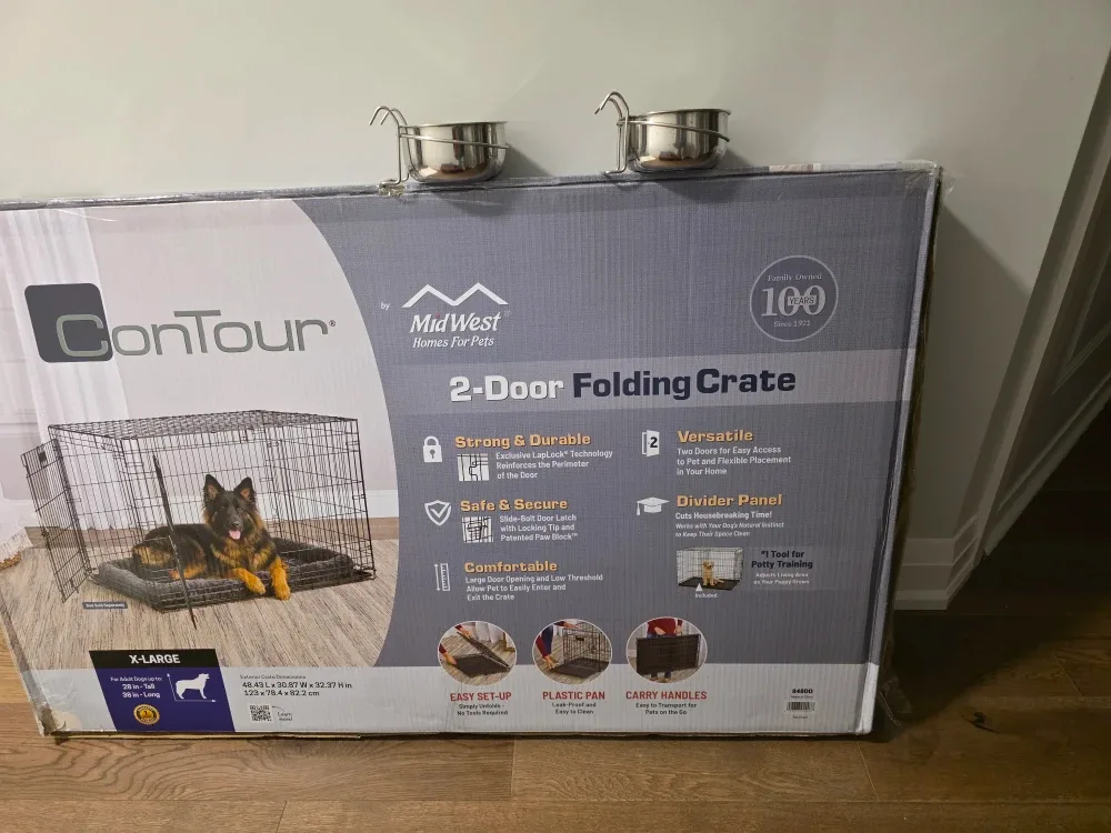 MidWest Contour 2-Door Folding Dog Crate - X-Large image indicator(2)