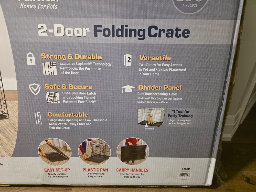 MidWest Contour 2-Door Folding Dog Crate - X-Large image indicator(3)
