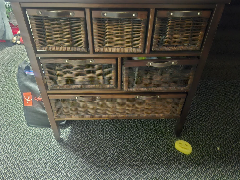 Wicker Drawer Storage Unit