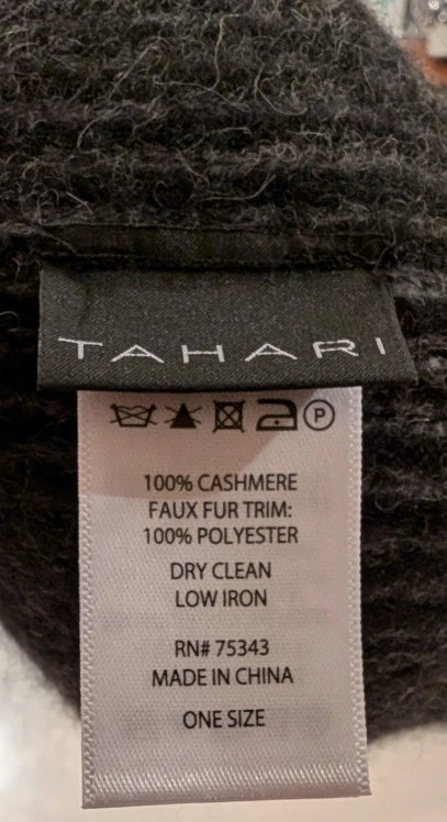 Tahari One Size Beanie Hat - Grey/Black - photo 3