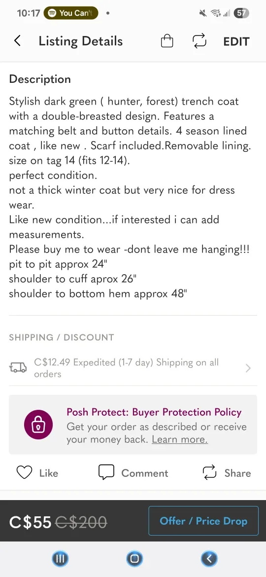 Sequence Trench Coat - Size 12 image indicator(7)