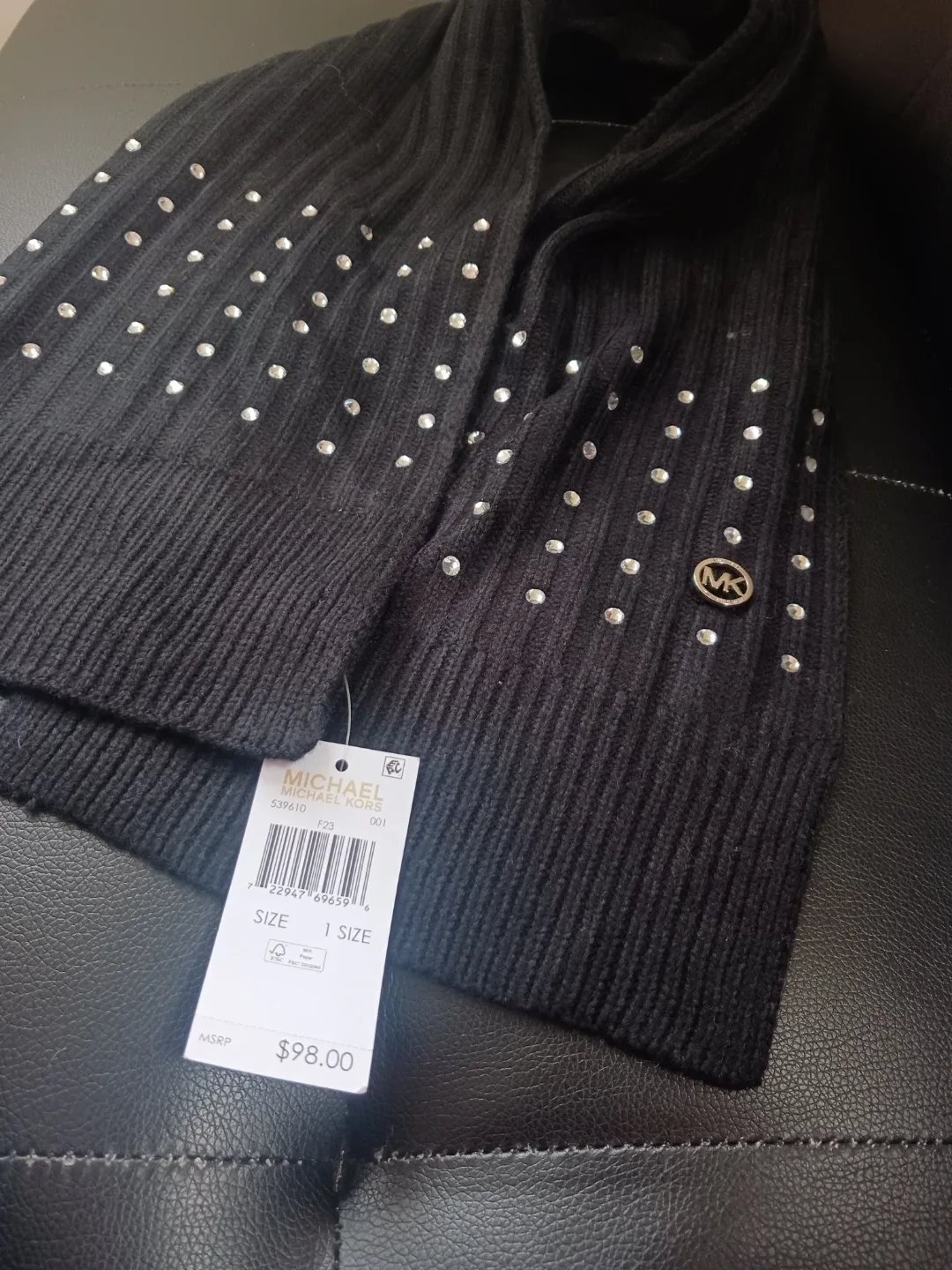 Michael Kors Beanie & Scarf with Rhinestones image indicator(9)