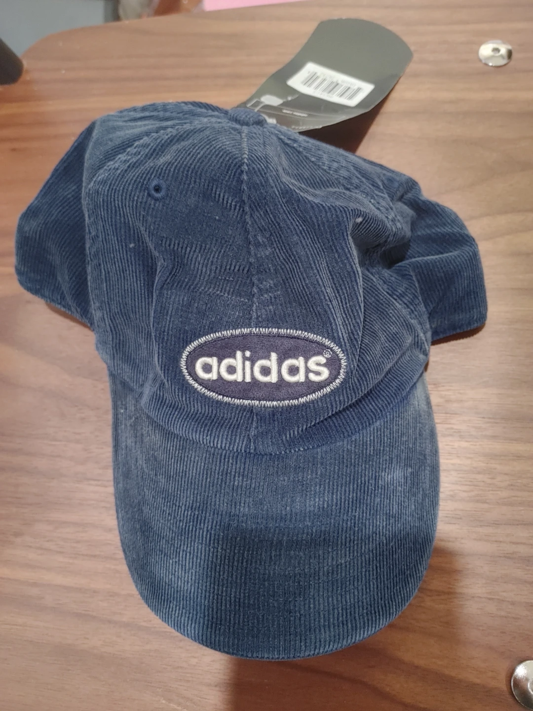 🧡BRAND NEW NAVY CORDUROY ADIDAS CAP OSFM