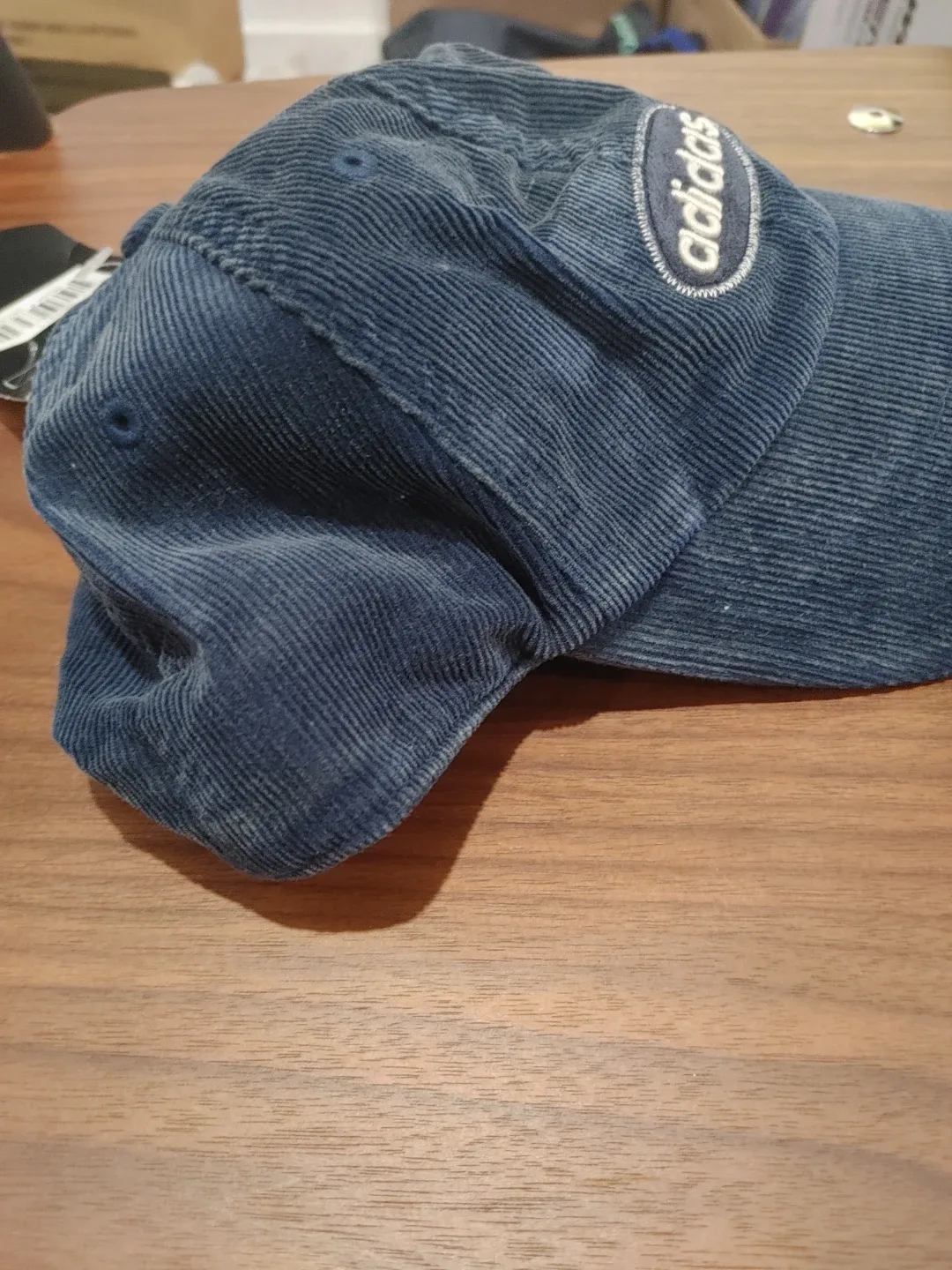 🧡BRAND NEW NAVY CORDUROY ADIDAS CAP OSFM image indicator(2)