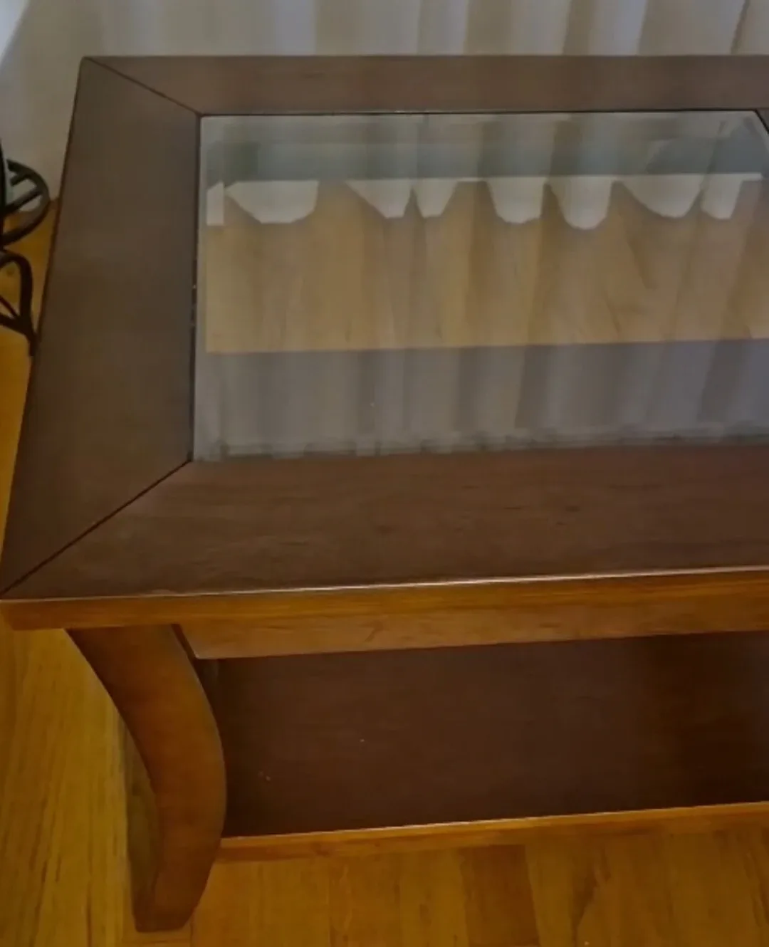 Brown Wood & Glass Coffee Table image indicator(2)