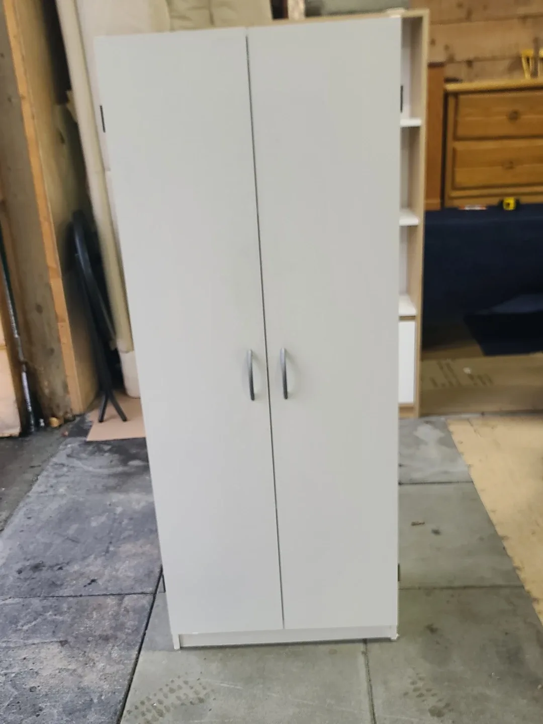 White Storage Cabinet with Doors