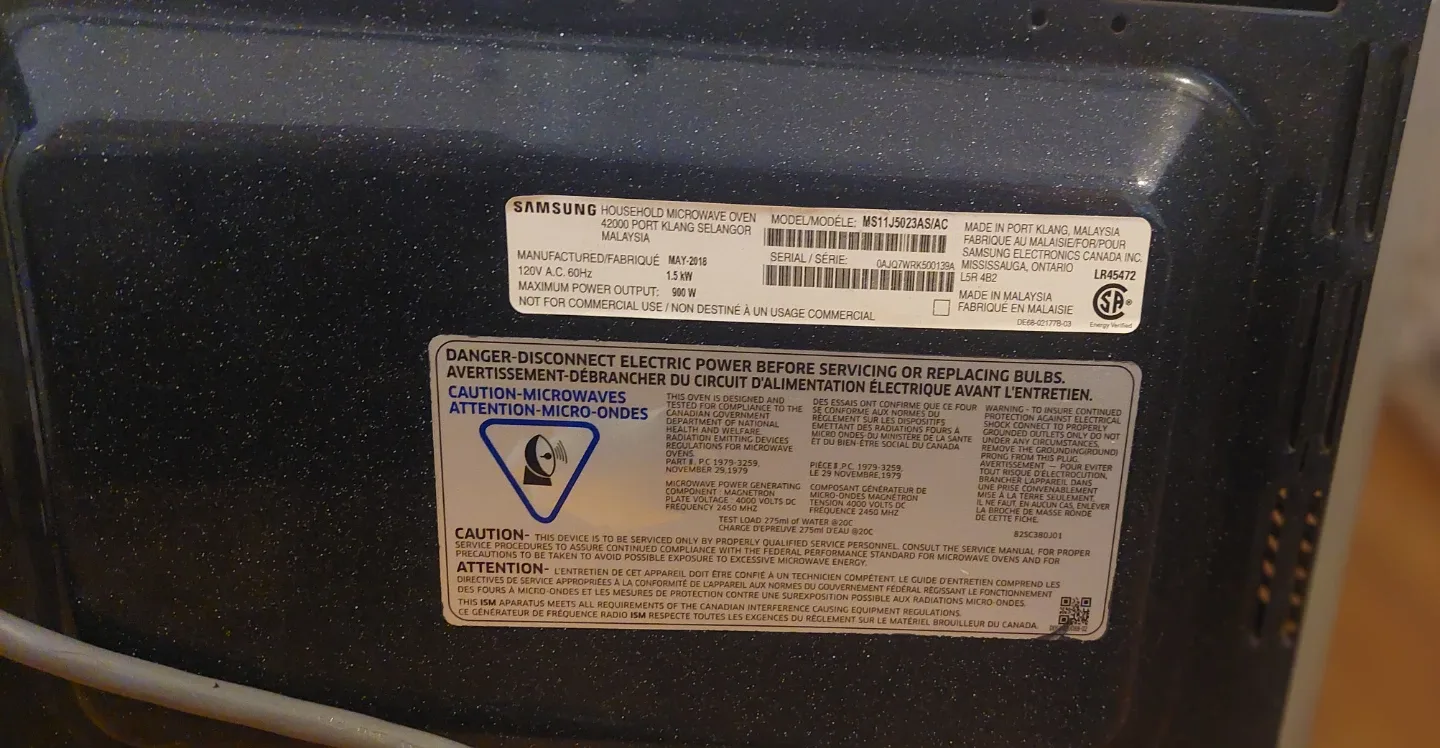 Samsung MS11J5023AS Microwave Oven image indicator(5)