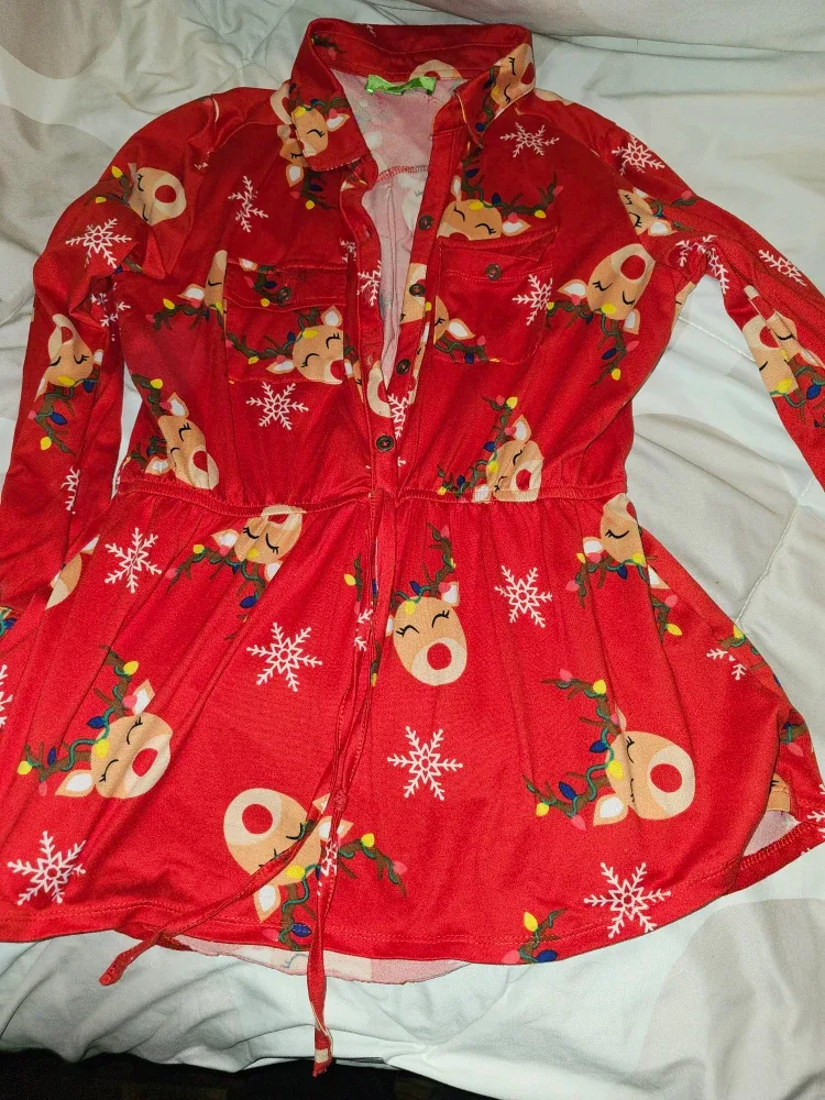 Red Reindeer Christmas top