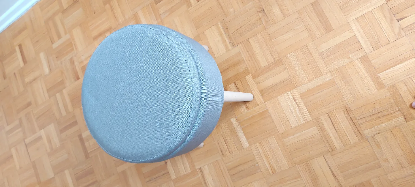 Round Grey Ottoman Footstool with storage image indicator(3)