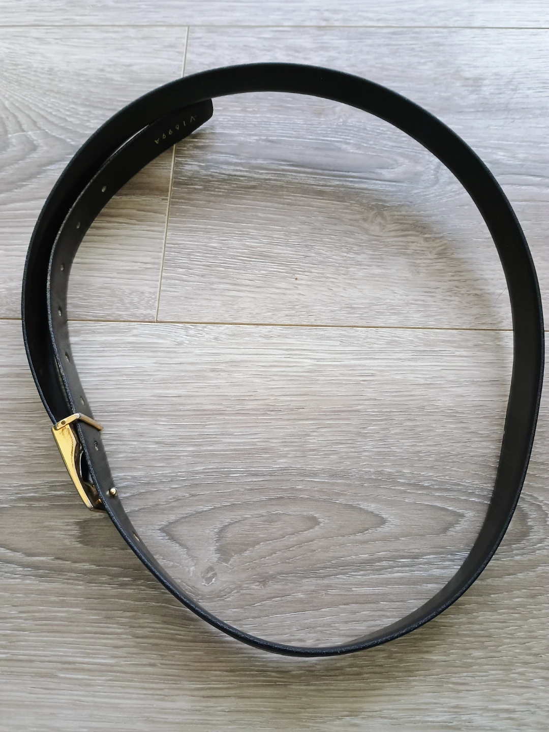 Vintage Leather Belt with Gold Buckle - photo 3