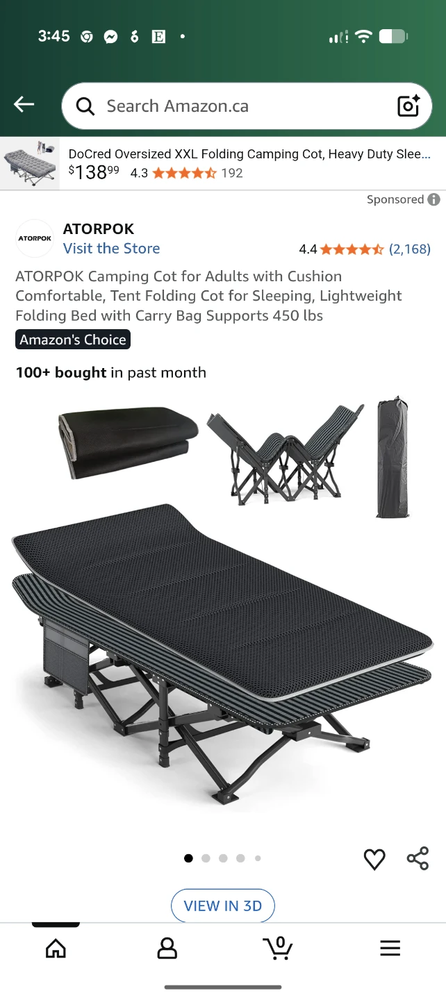 ATORPOK Oversized XXL Folding Camping Cot - Like New! - photo 5