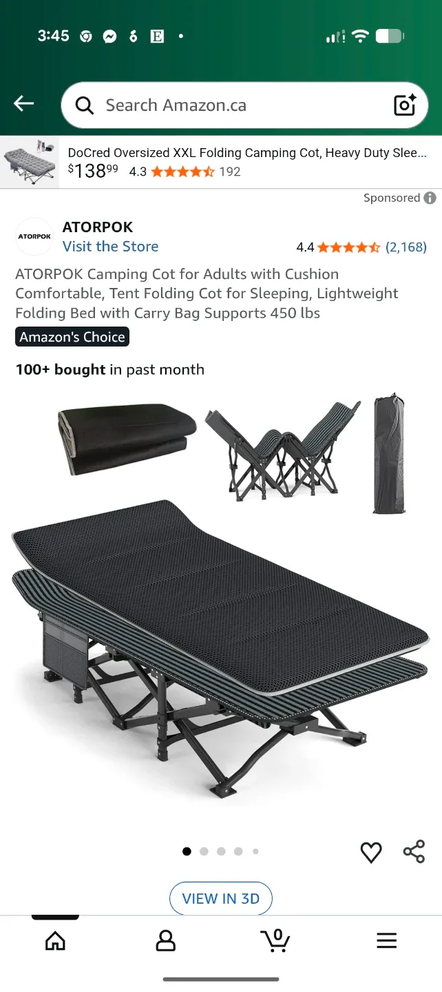 ATORPOK Oversized XXL Folding Camping Cot - Like New! image indicator(5)