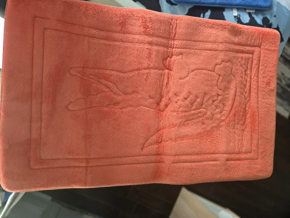 Lacoste Bath Mat - Coral/Blue image indicator(2)