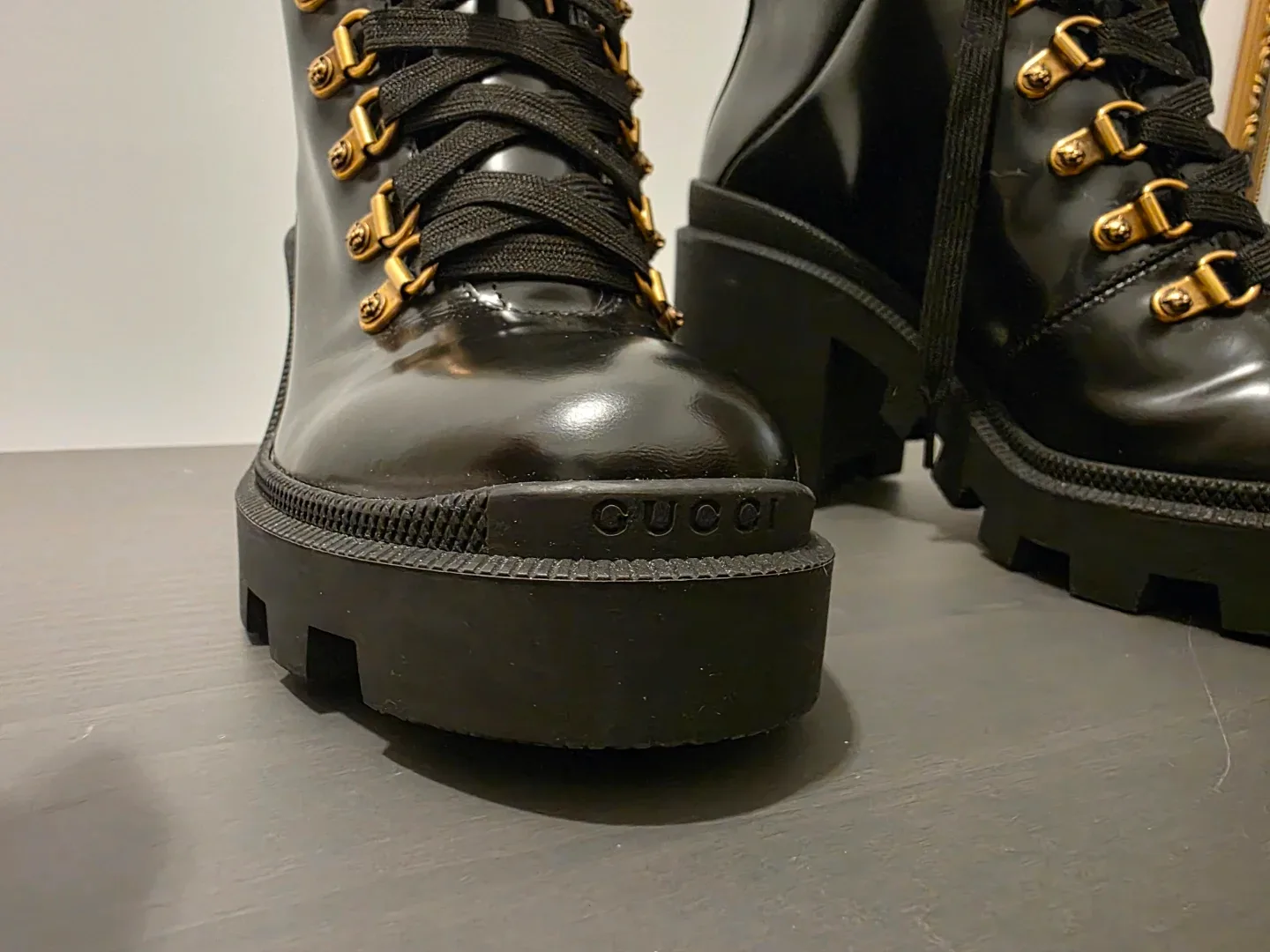 Gucci Steam punk Leather boots 8 1/2 image indicator(5)