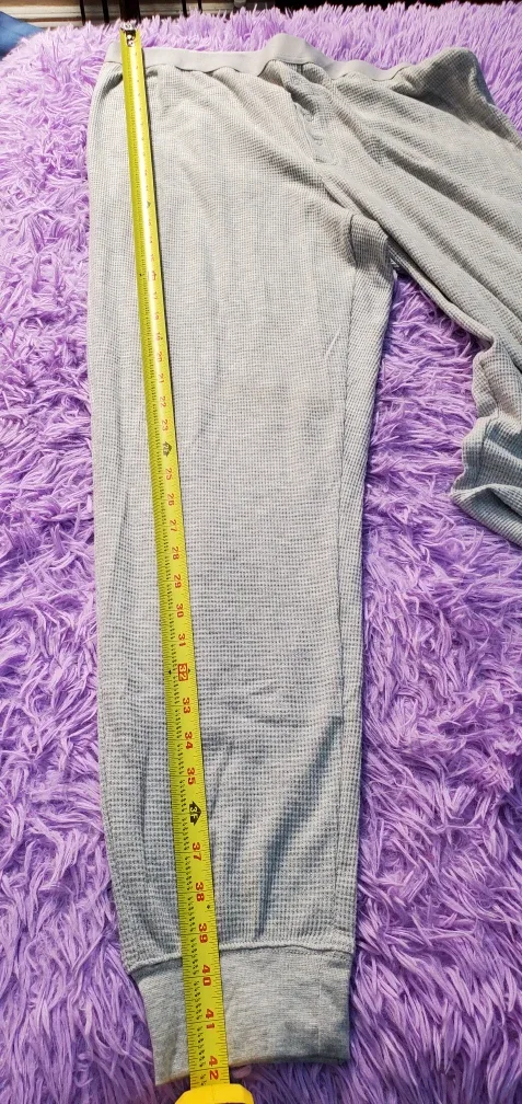 New Gray Waffle Knit Lounge Pants Large image indicator(5)