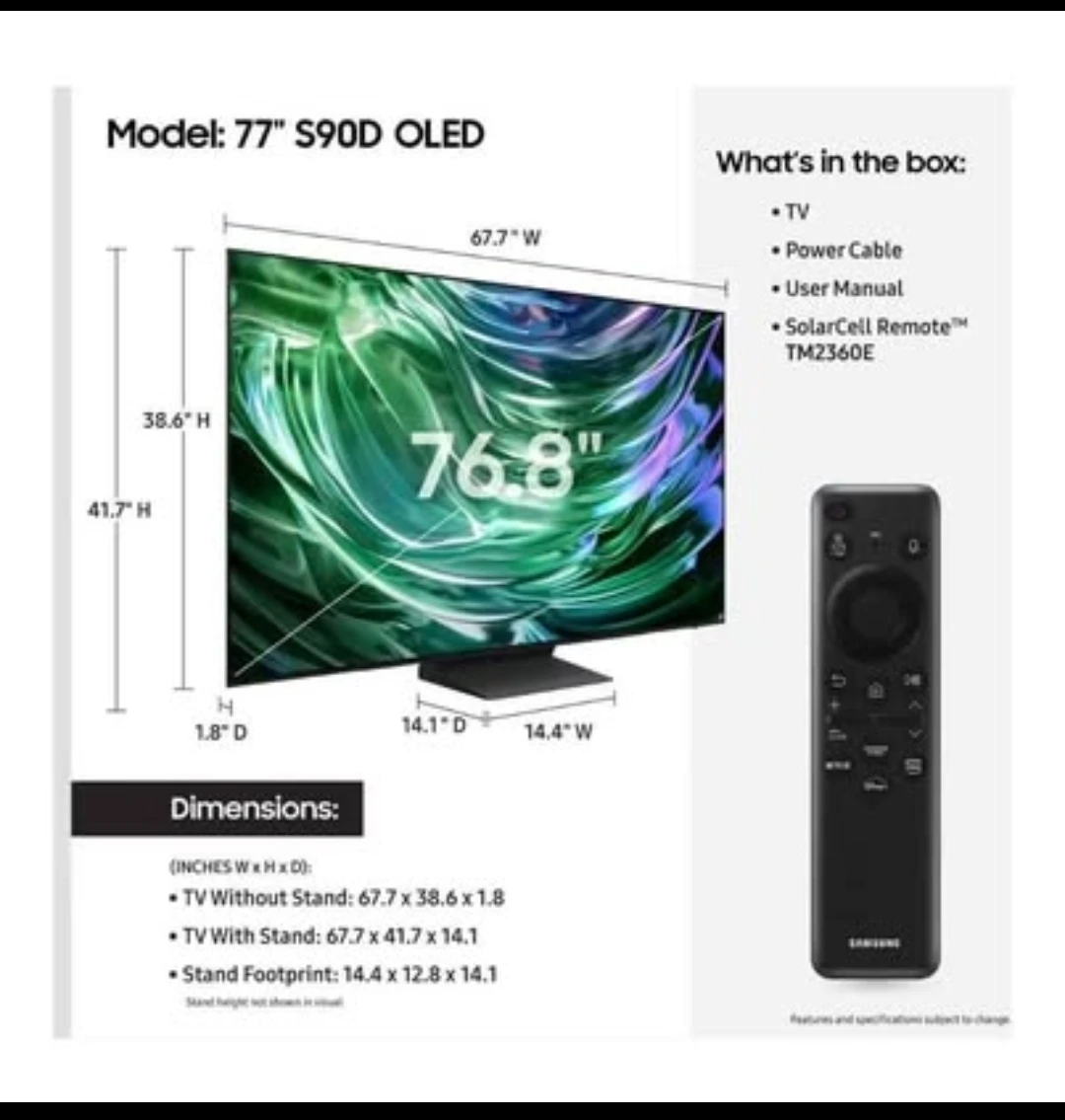 SAMSUNG 77-Inch Class OLED 4K S90D Series HDR+ Smart TV - photo 4