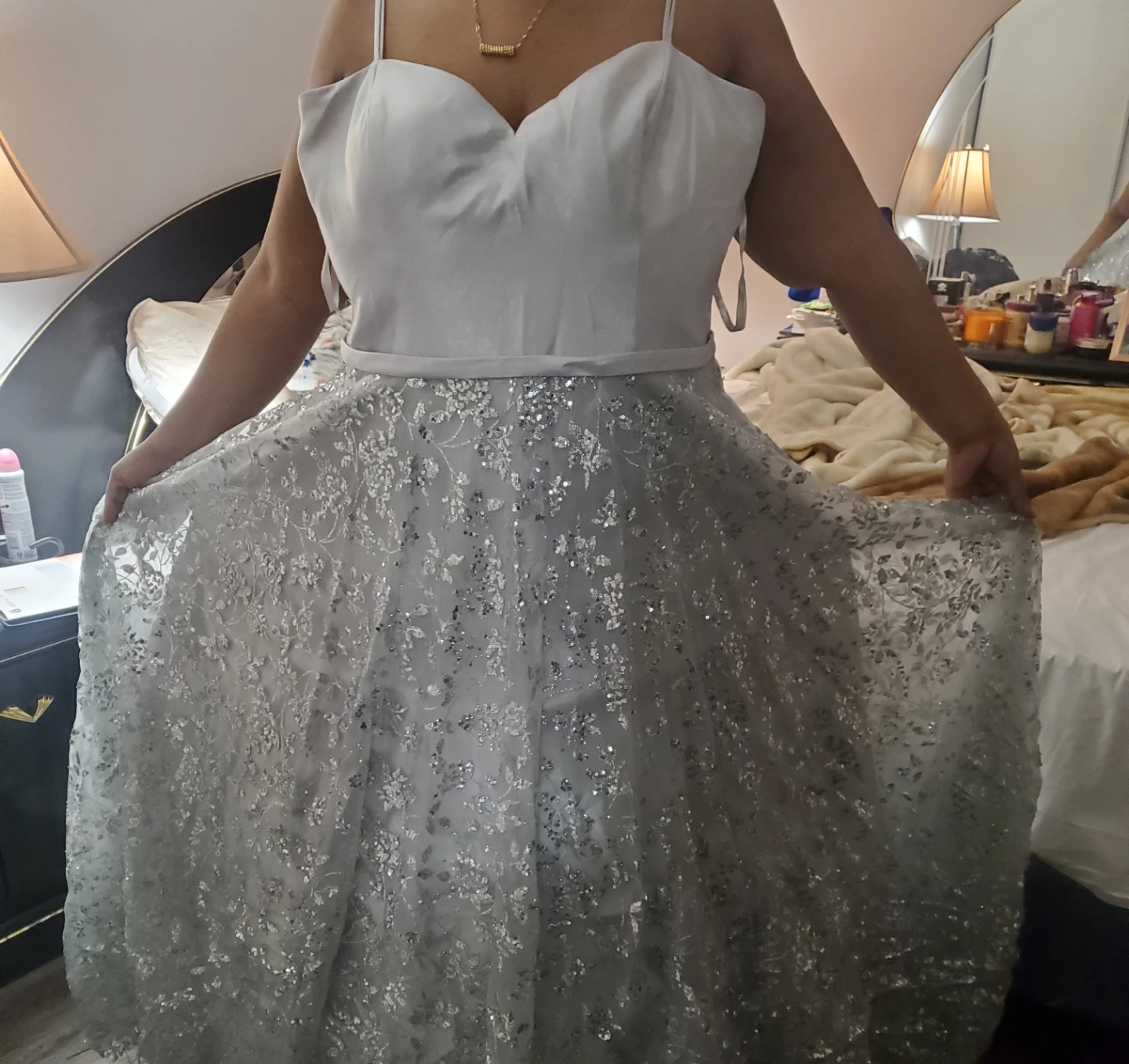 Silver Formal Dress Plus size ( size 18 )