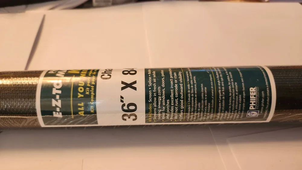 Phifer E-Z-Tack Charcoal Screen, 36" x 84"