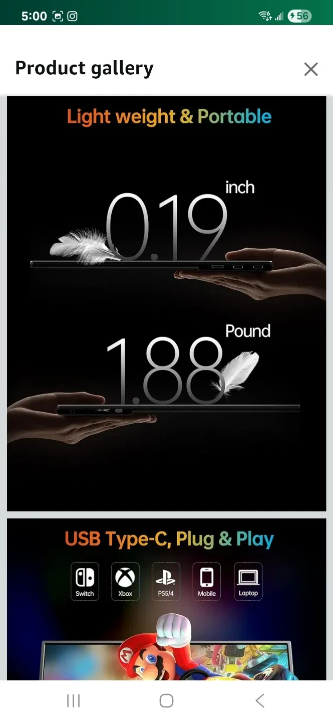 VILVA Portable-Monitor-for-Laptop - 15.6'' 1080P FHD IPS Display image indicator(5)