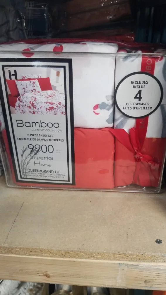 Imperial Home Bamboo 6-Piece Queen Sheet Set - New