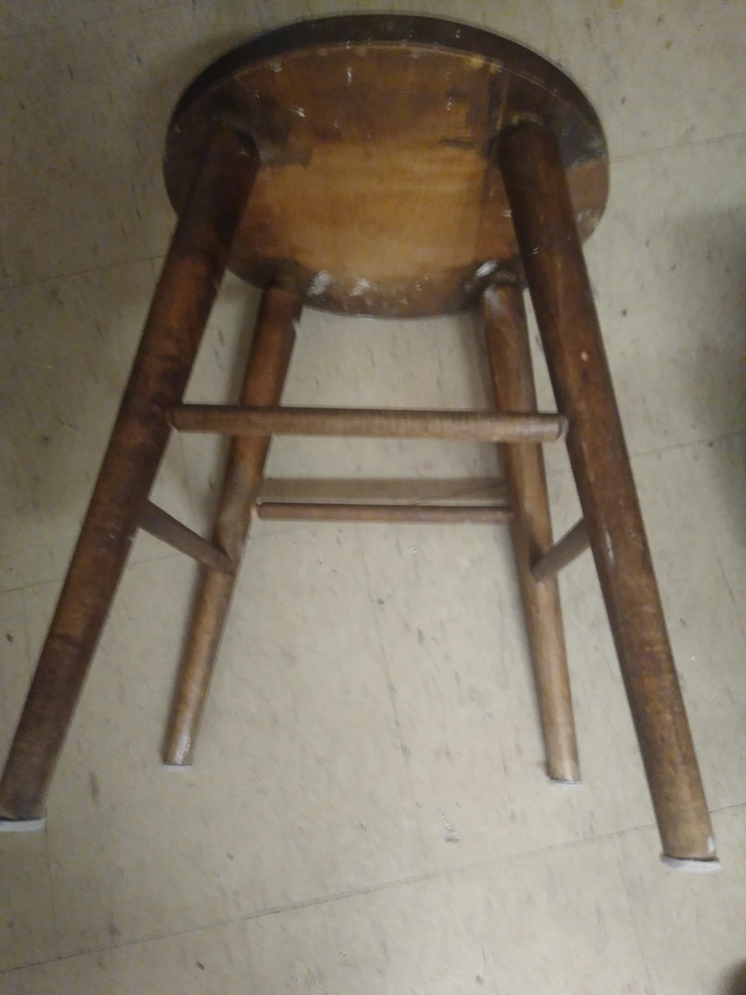 Vintage hardwood stool - photo 4