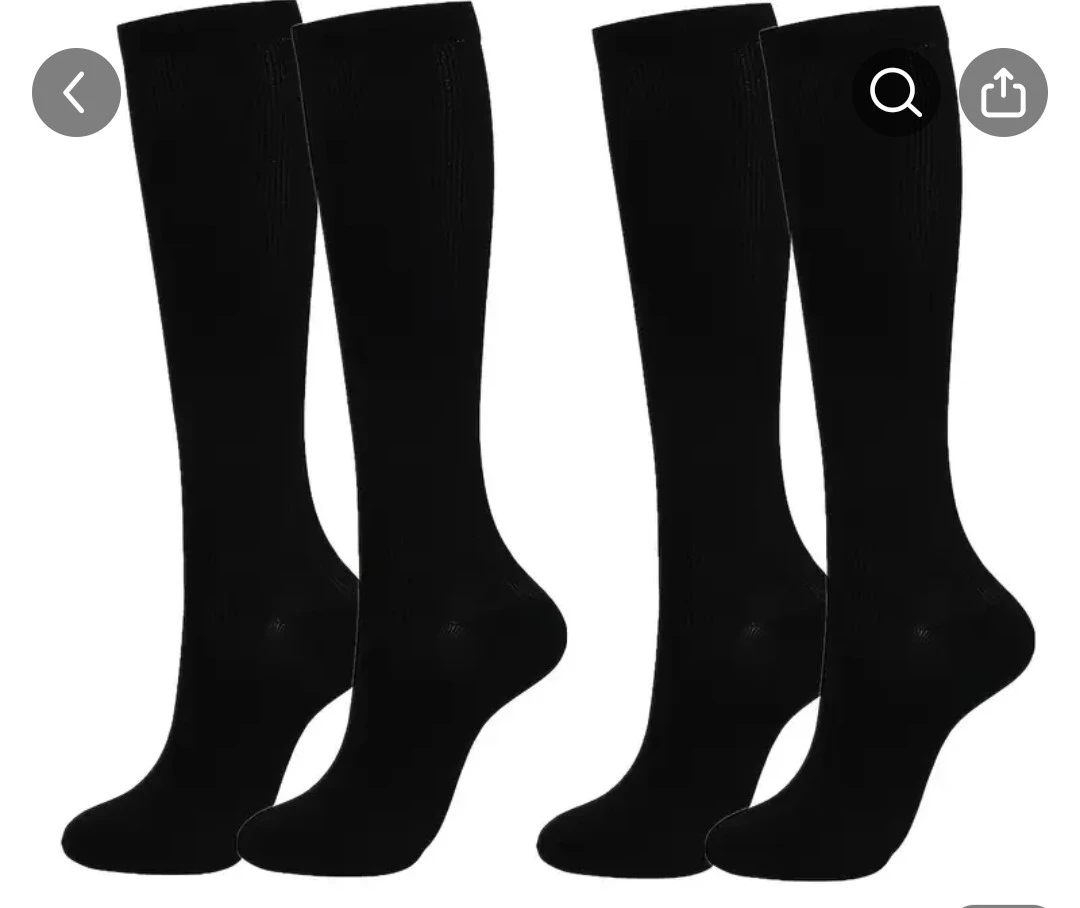Black Compression Socks - Size L/XL 2  pairs