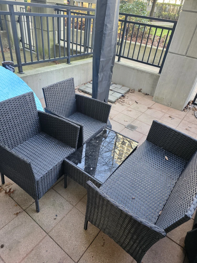 Wicker Patio Set - Loveseat, Chairs, Table