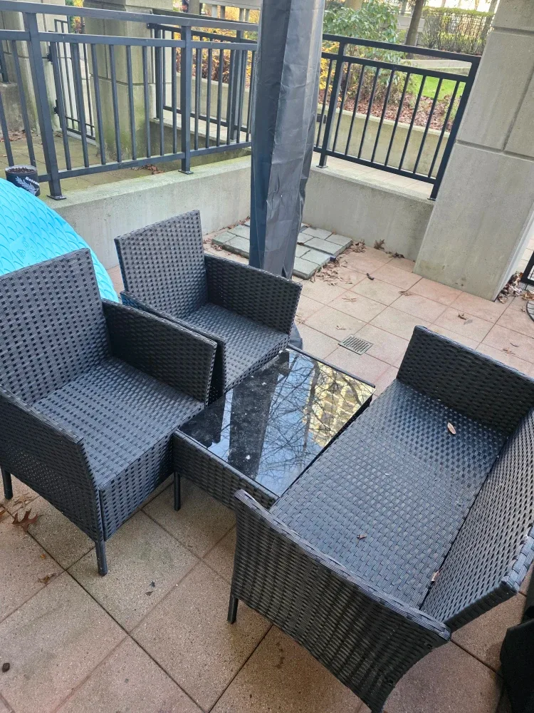 Wicker Patio Set - Loveseat, Chairs, Table