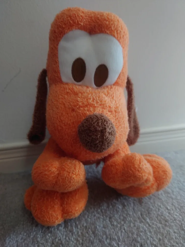 Orange Plush Dog Toy