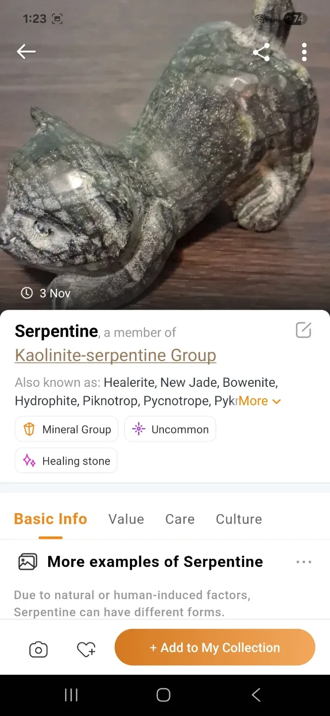 Serpentine Cat Figurine - Healing Stone image indicator(2)