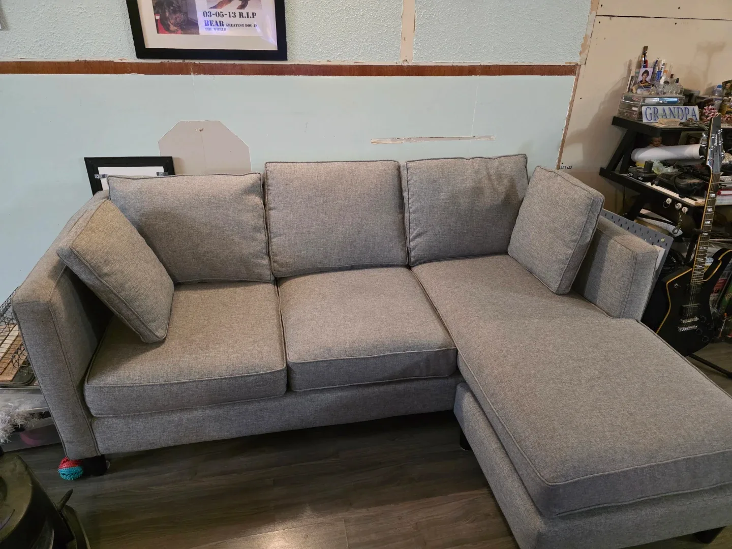 Grey Sectional Sofa with Chaise Lounge