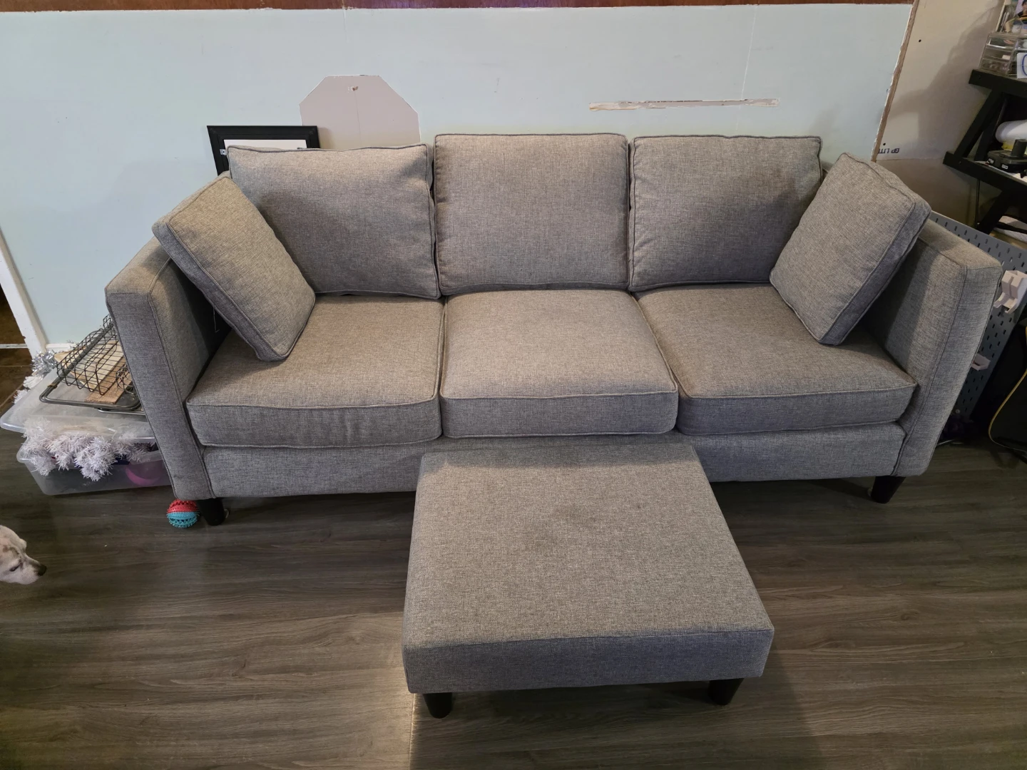 Grey Sectional Sofa with Chaise Lounge - photo 2