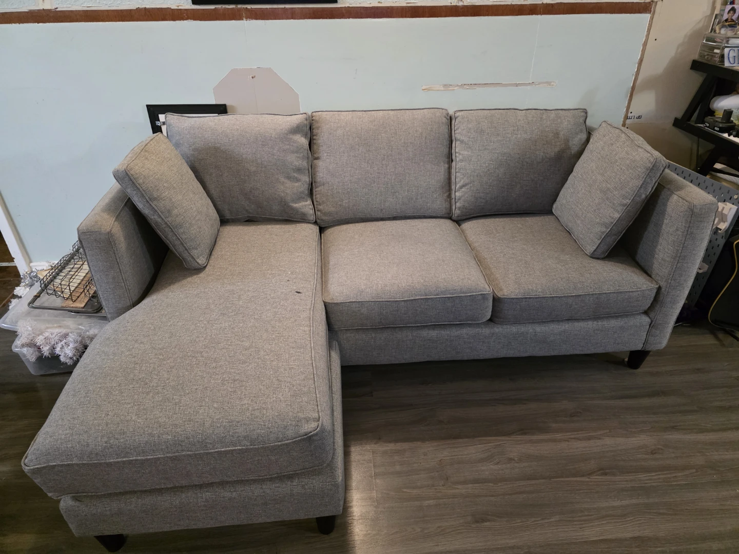 Grey Sectional Sofa with Chaise Lounge - photo 3