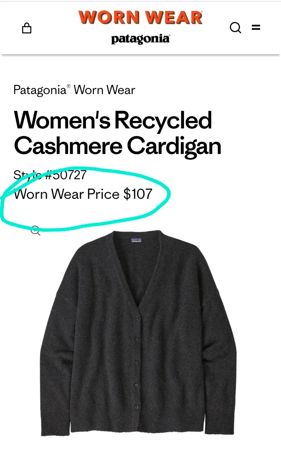 Patagonia Recycled Cashmere Cardigan - Size S image indicator(5)