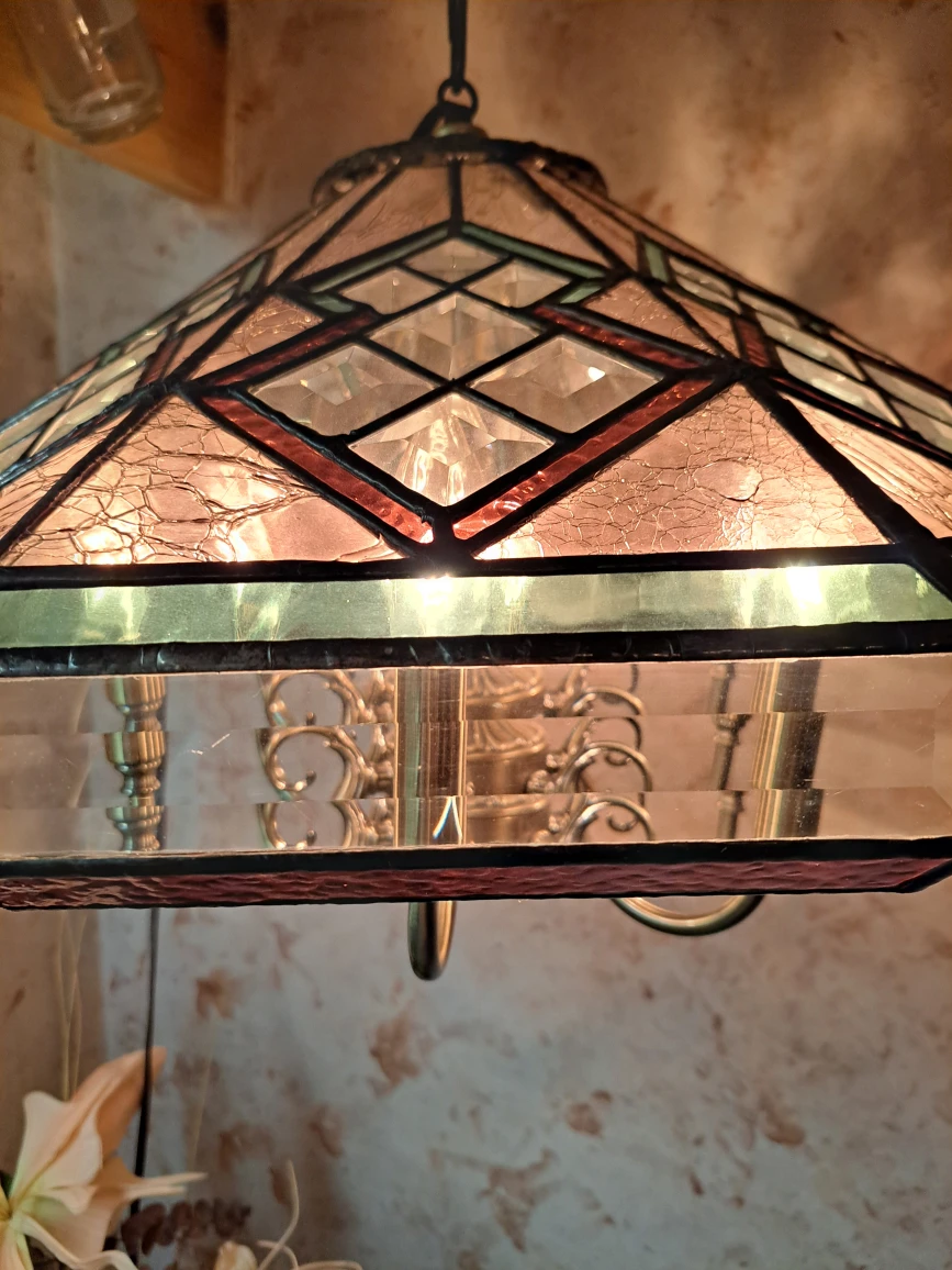 STAINED GLASS CHANDELIER - photo 2