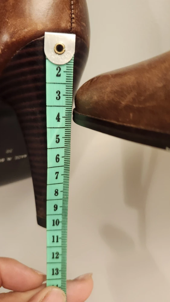 Brown Leather Knee High Heel Boots - Size 38 - photo 4