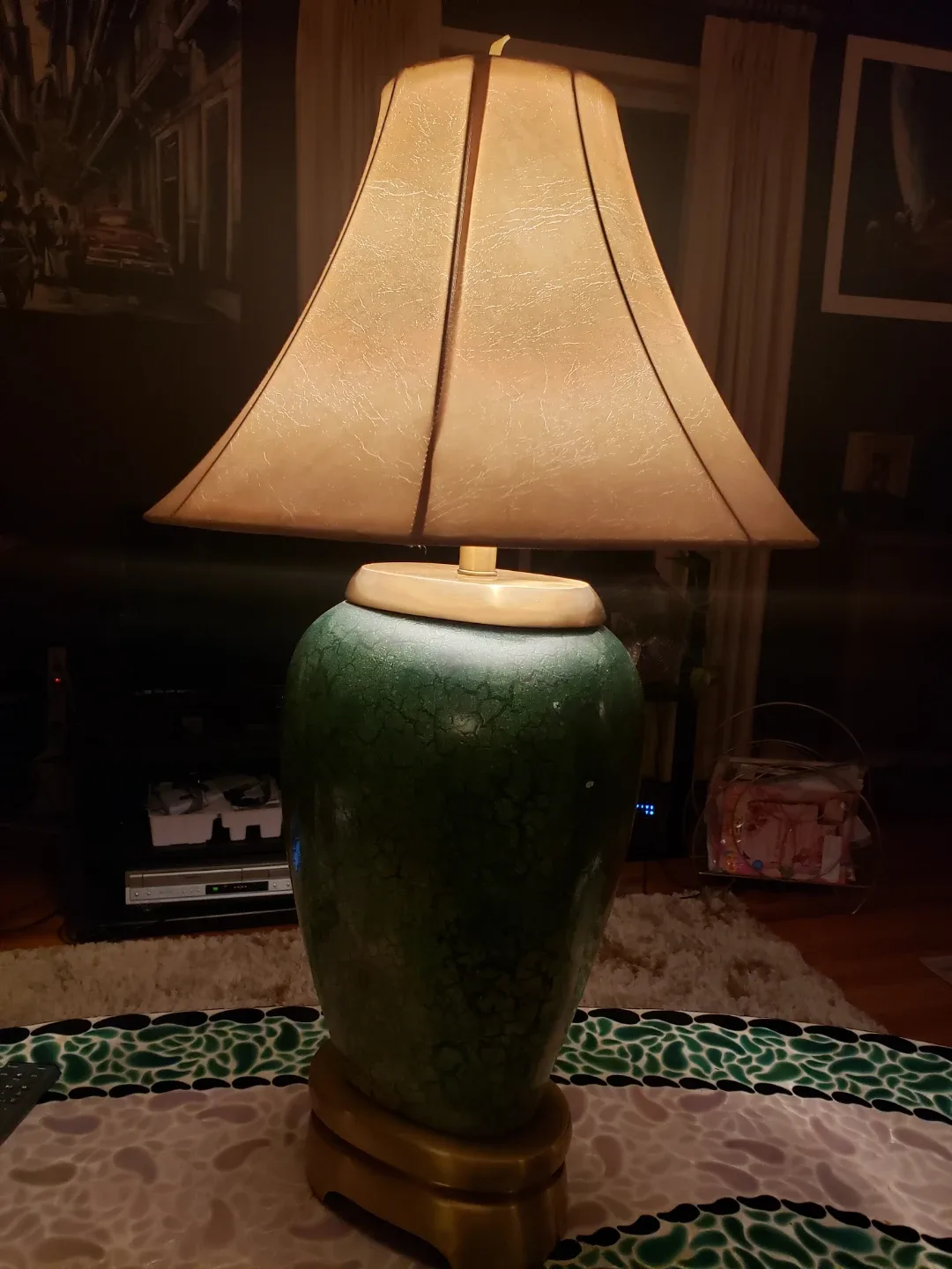 Leeazanne Green Crackle Glaze Table Lamp image indicator(2)