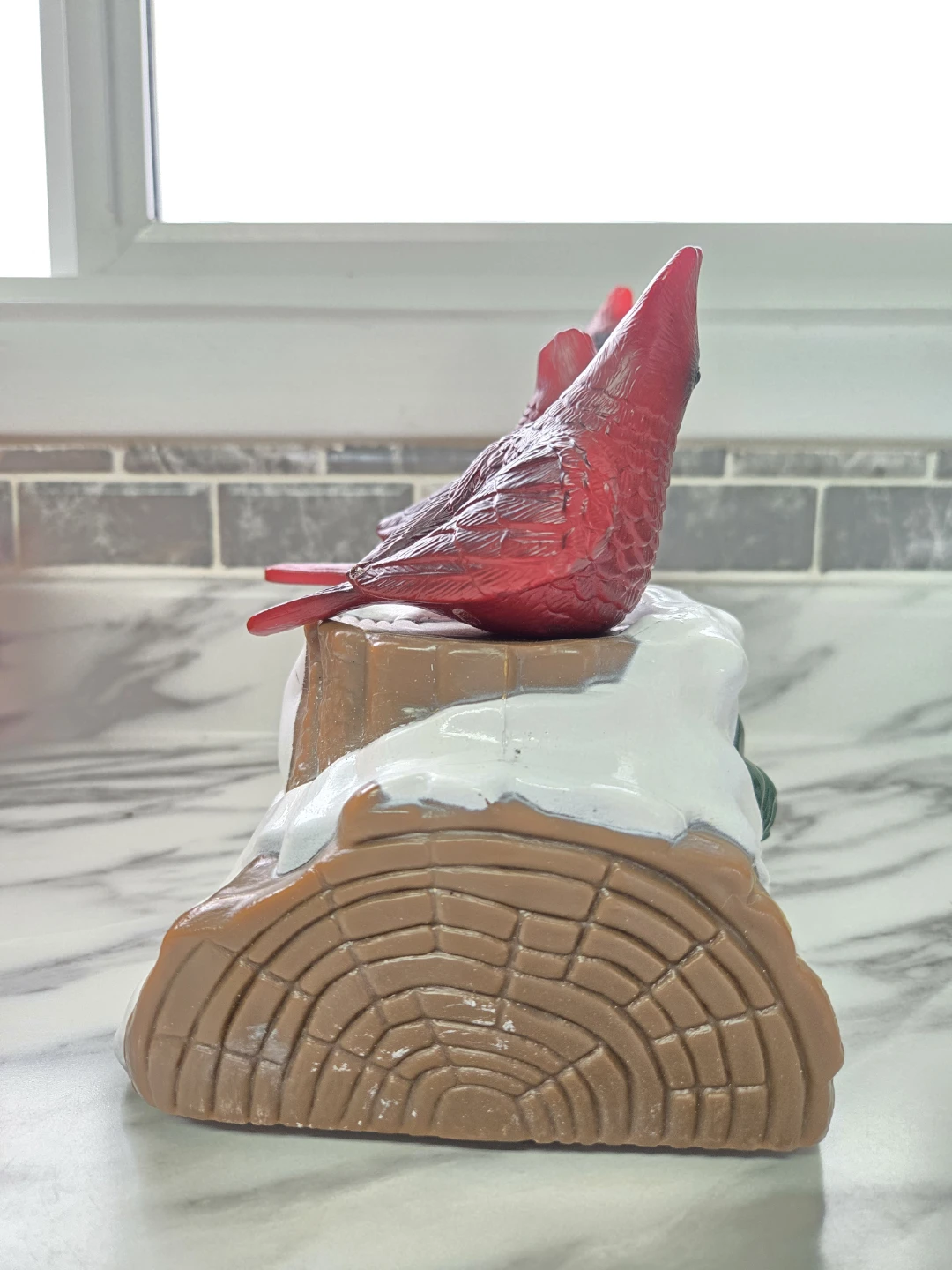 Gemmy Cardinal Birds on Log Decoration Animated - photo 5