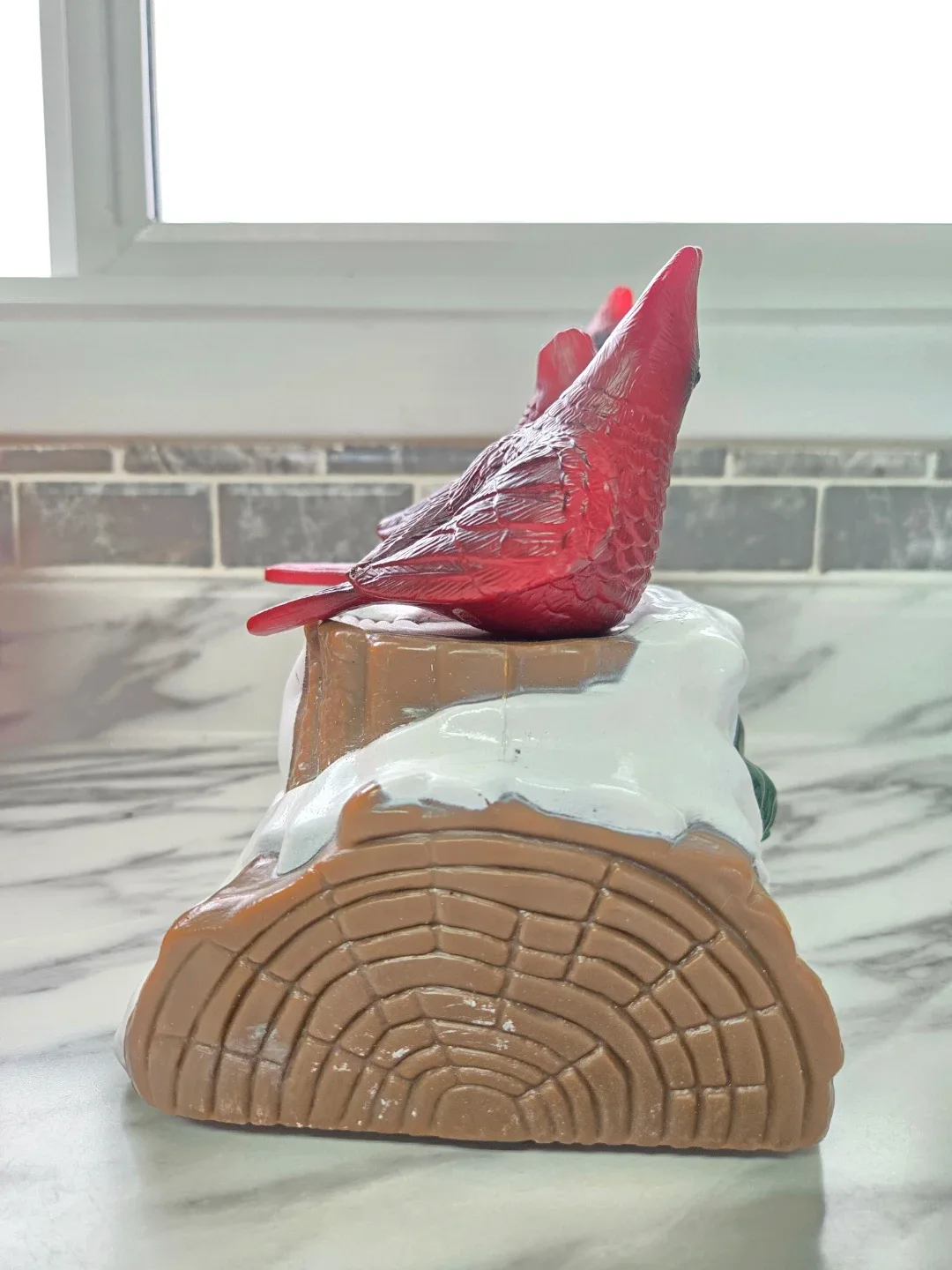 Gemmy Cardinal Birds on Log Decoration Animated image indicator(5)