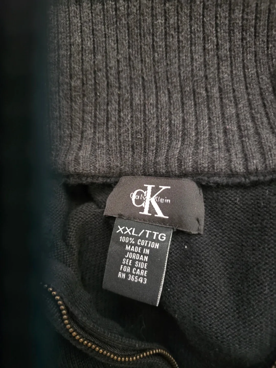 Calvin Klein Black Cotton Sweater - Size XXL Black Label image indicator(2)