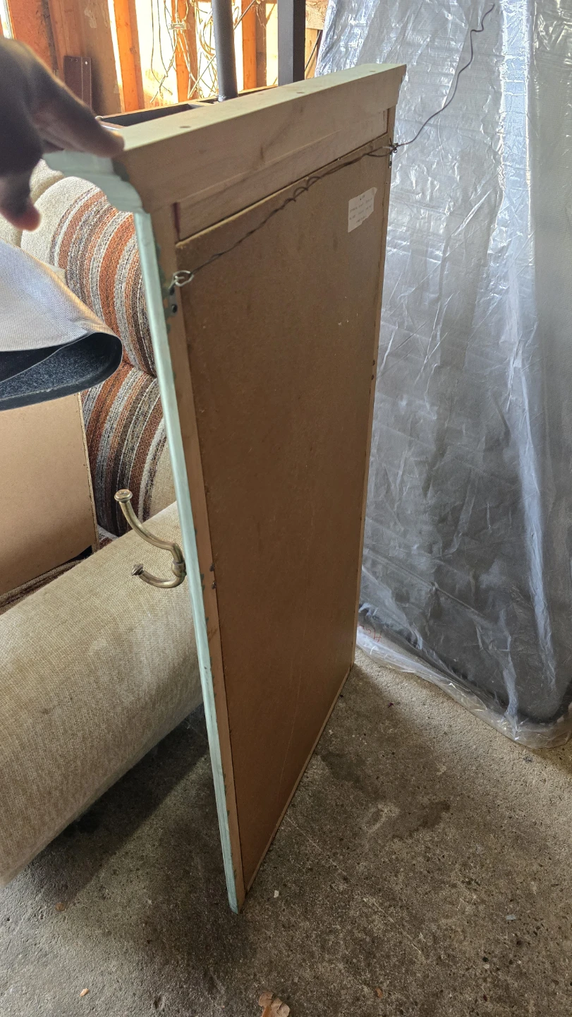 Mint Green Framed Mirror with Hooks - photo 3